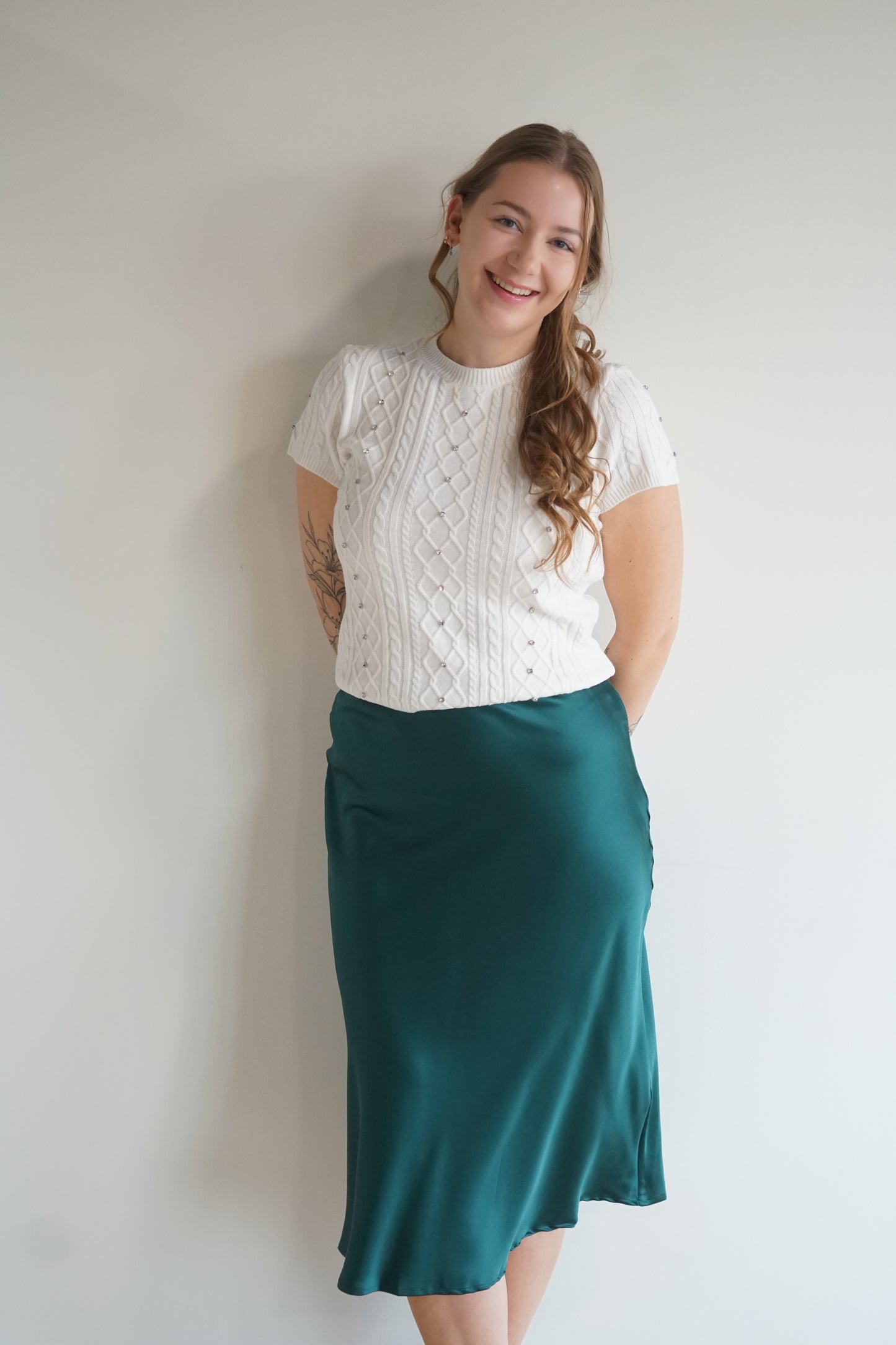 Enchantment Midi Skirt-Emerald