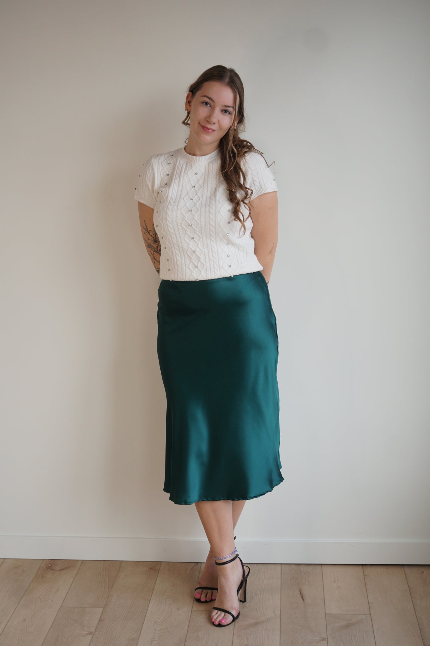 Enchantment Midi Skirt-Emerald