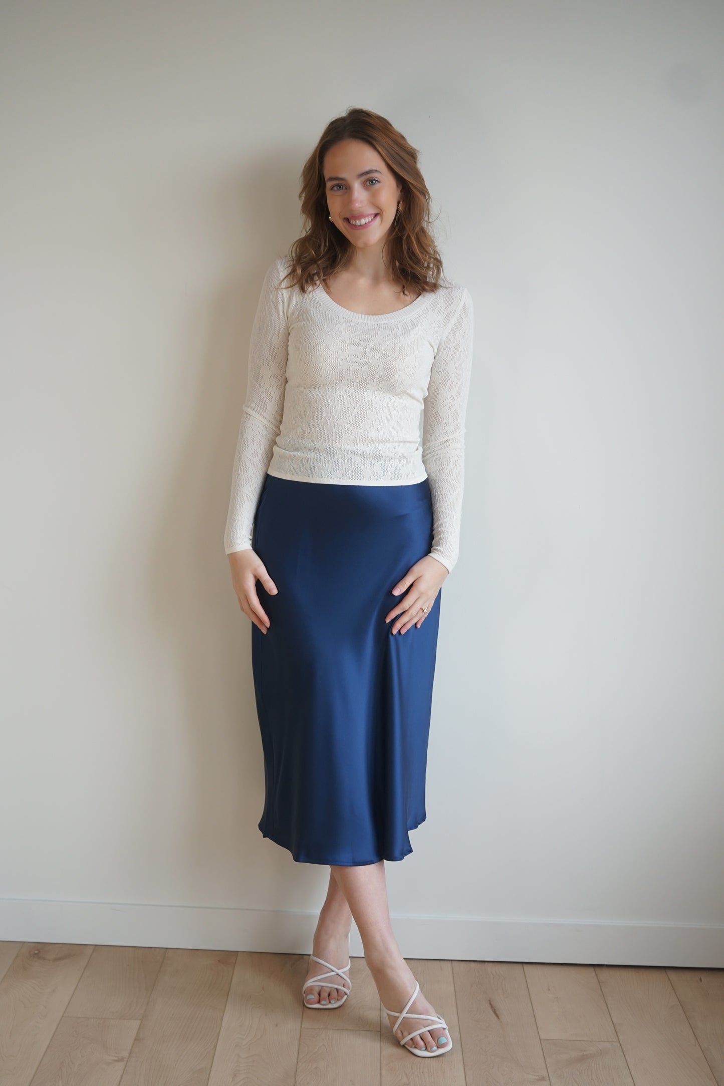 Enchantment Midi Skirt-Navy