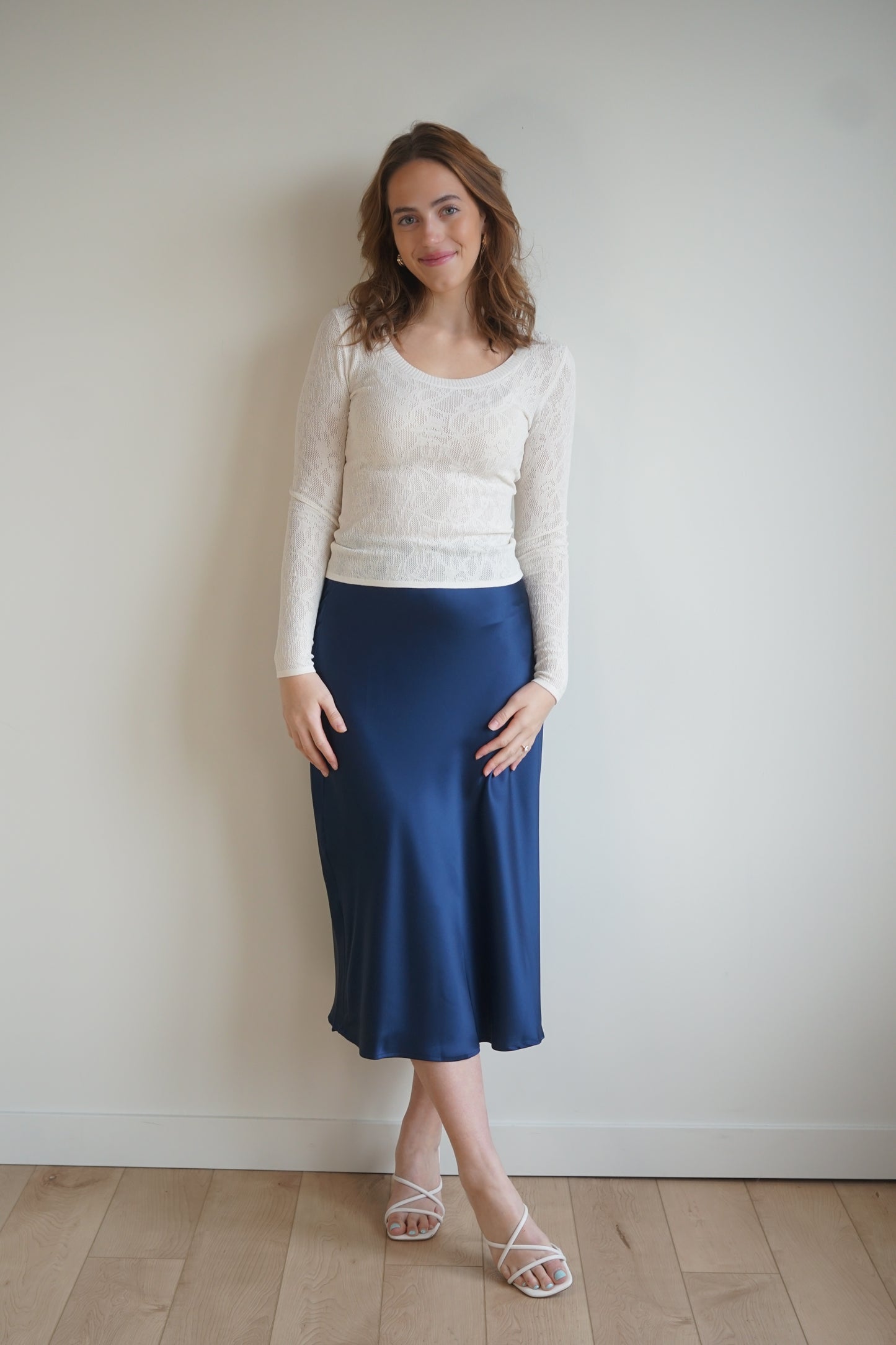Enchantment Midi Skirt-Navy