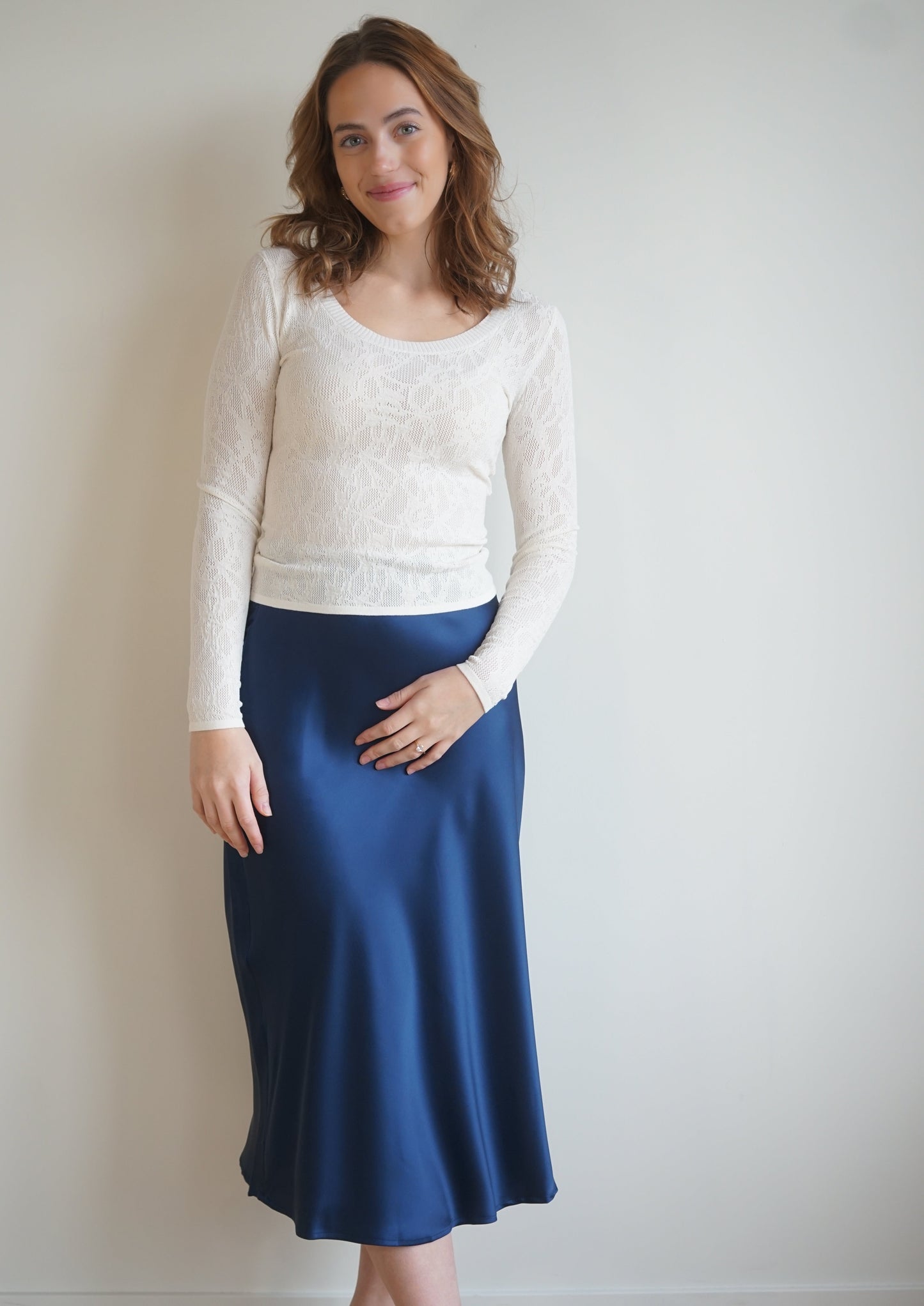 Enchantment Midi Skirt-Navy