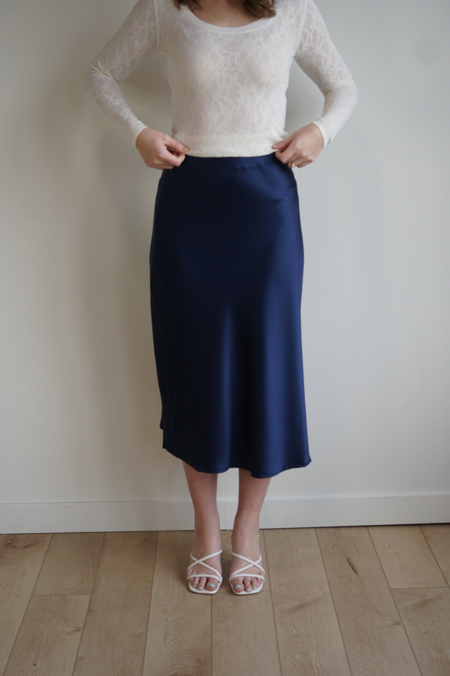 Enchantment Midi Skirt-Navy