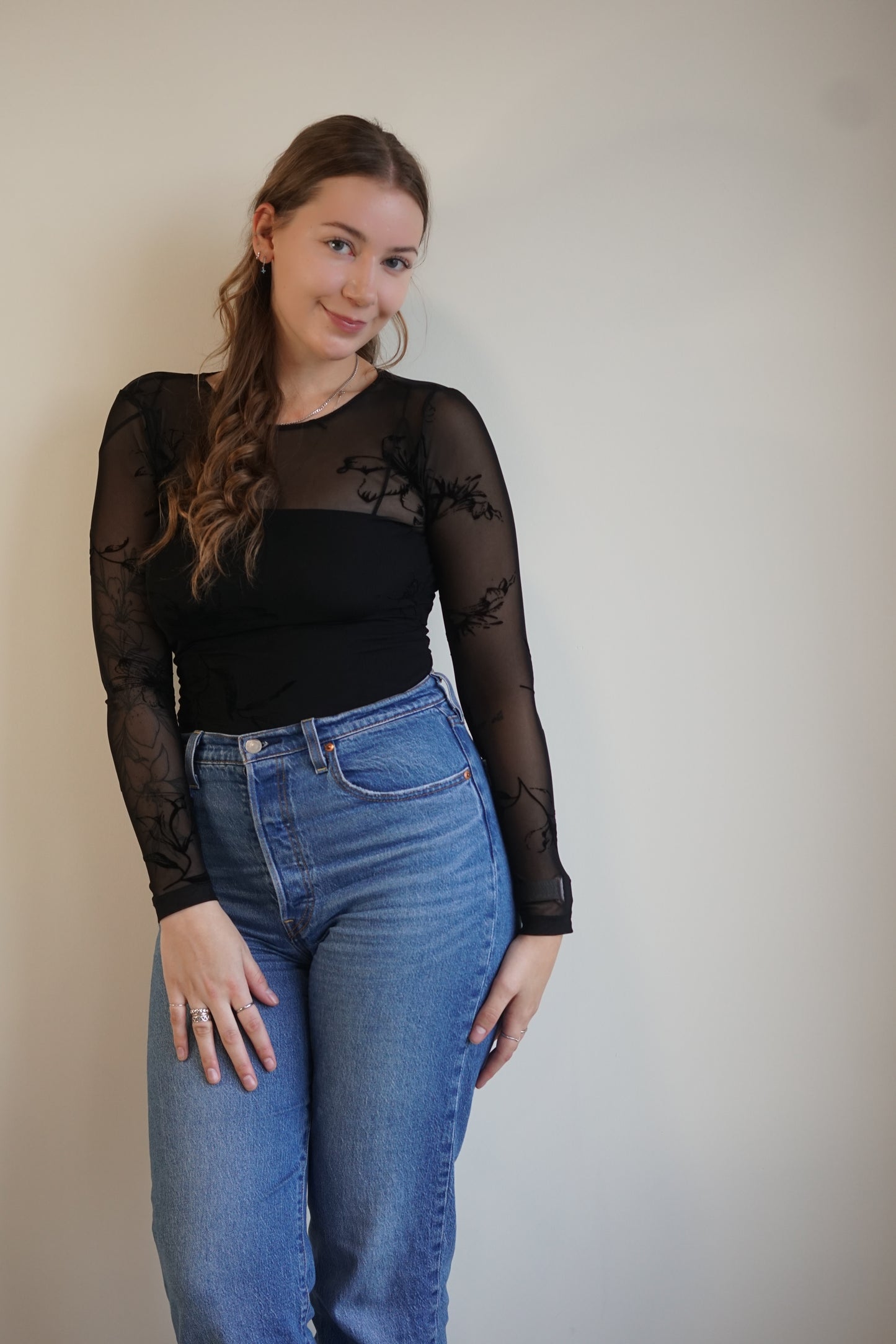 Burnout Sheer Bodysuit-Dex