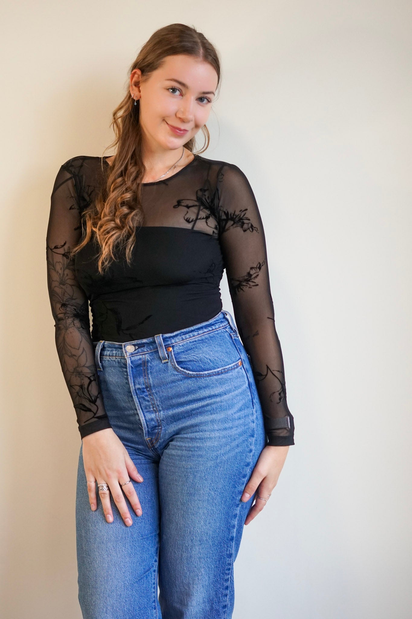 Burnout Sheer Bodysuit-Dex