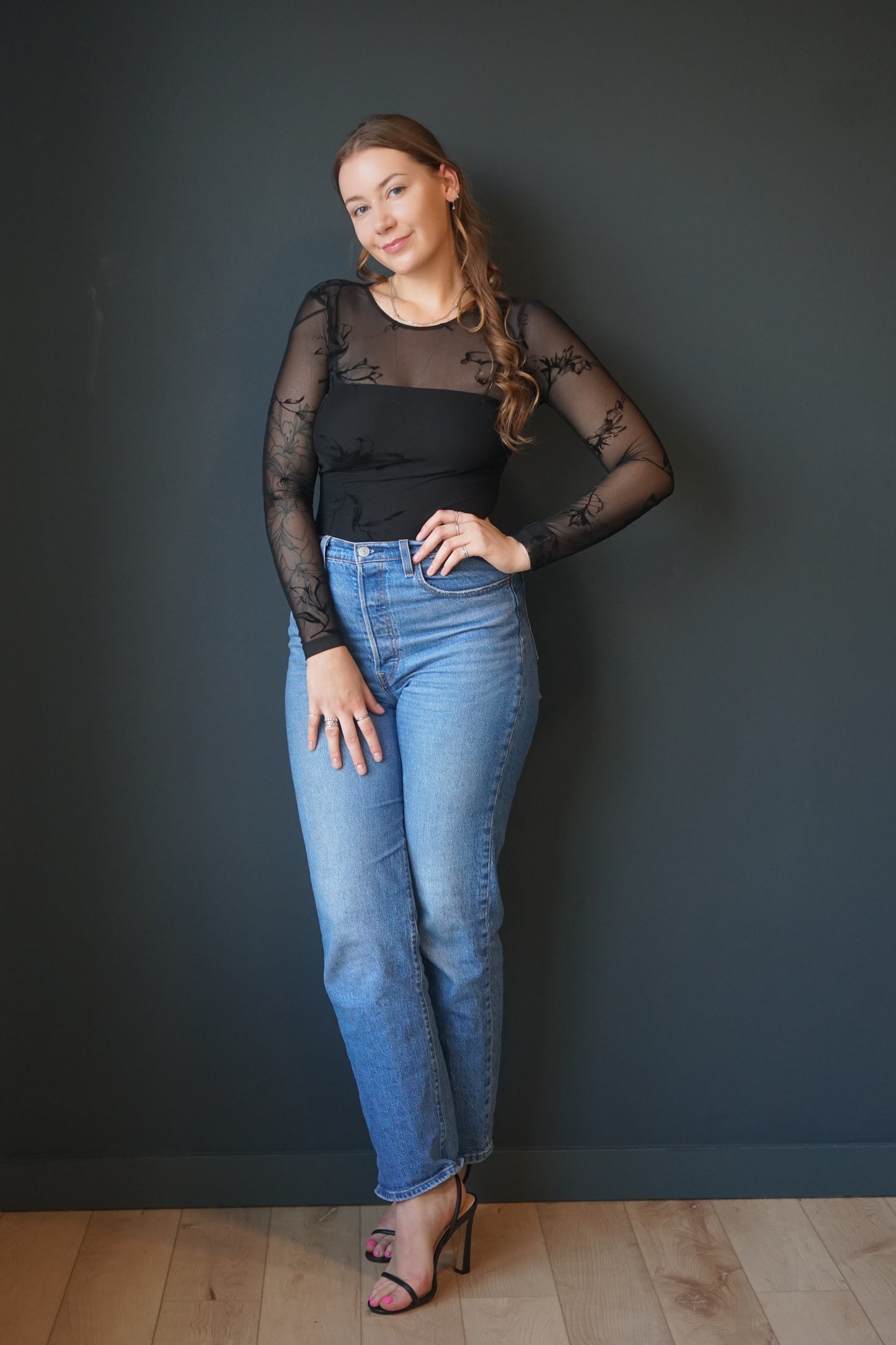 Burnout Sheer Bodysuit-Dex