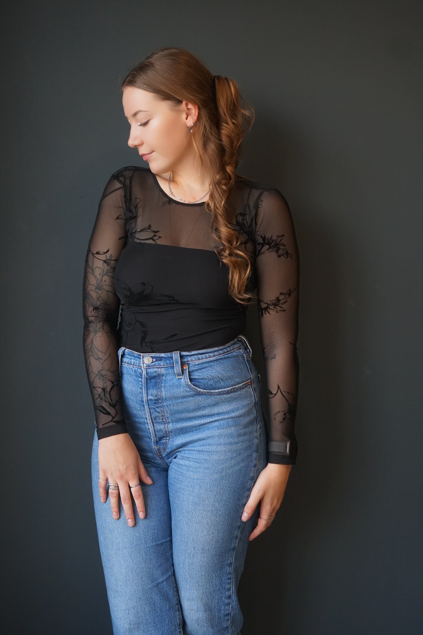 Burnout Sheer Bodysuit-Dex