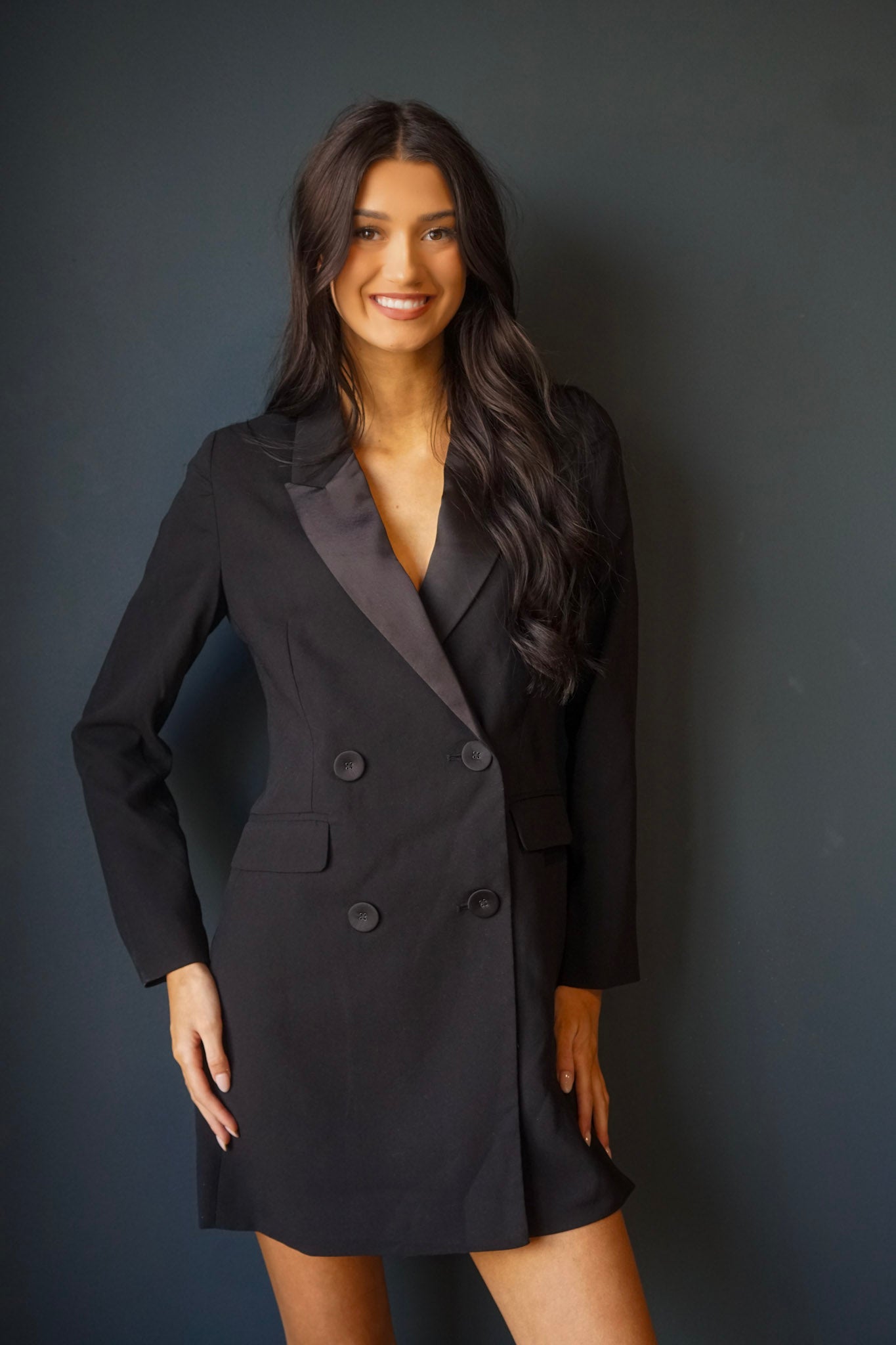 Vogue Blazer Dress- Black Tape