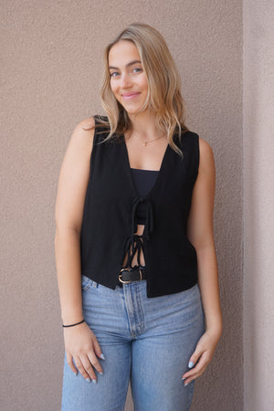 Tobi Tie Top -Black