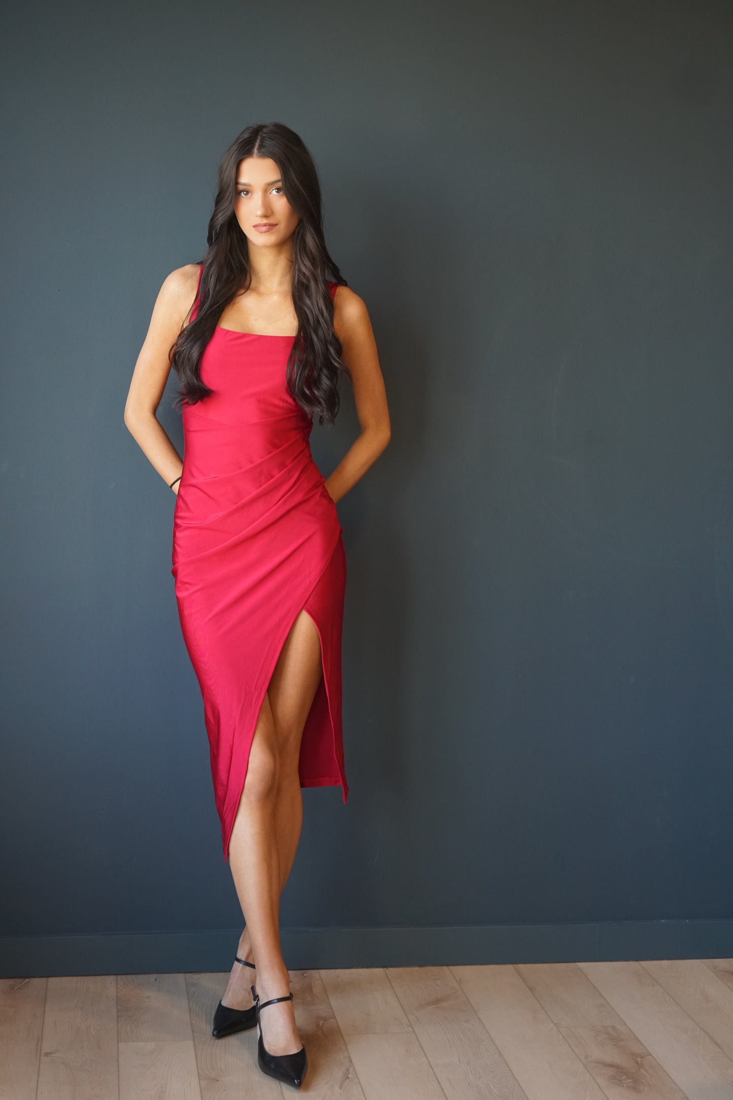 Calloway Dress-Crimson