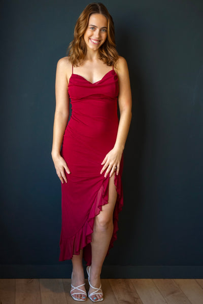 Goddess Dress-Dark Cherry - Uforia Muse 