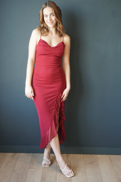Goddess Dress-Dark Cherry - Uforia Muse 