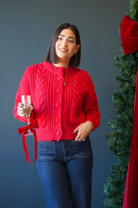 Candy Cane Cardi-Scarlet-Shop Teach
