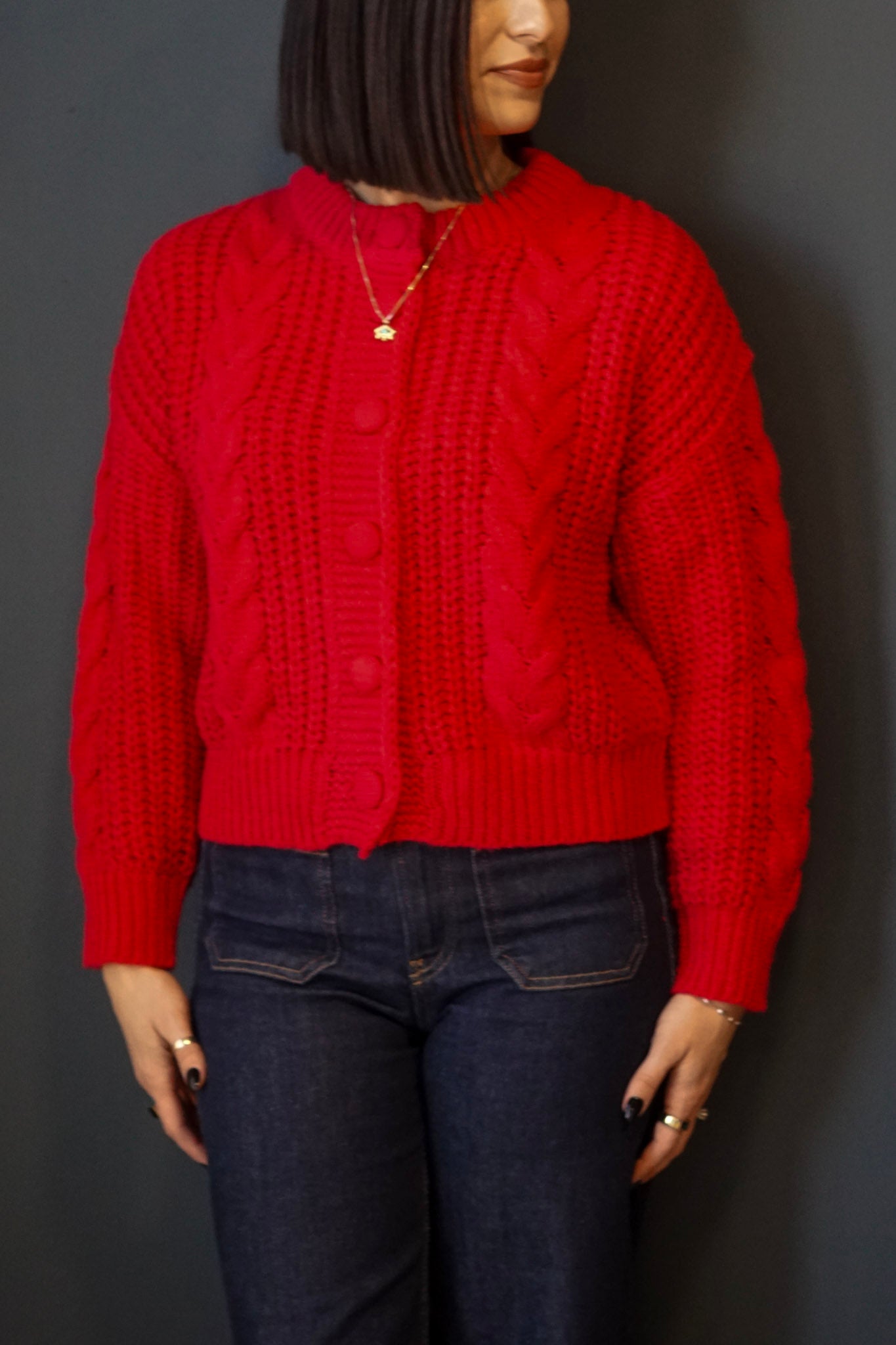 Candy Cane Cardi-Scarlet-Shop Teach