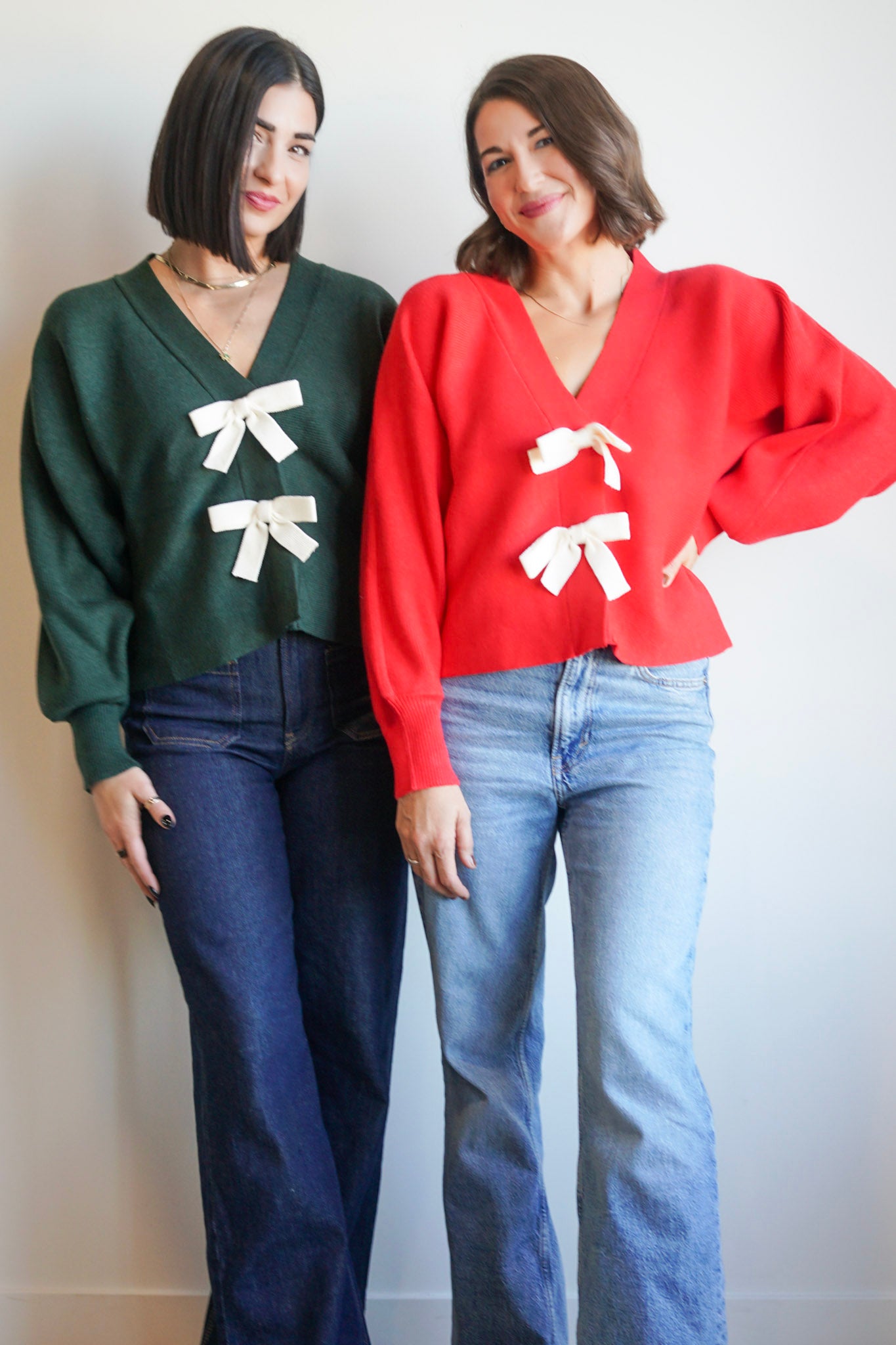 Bows Cardi-Crimson-Shop Teach