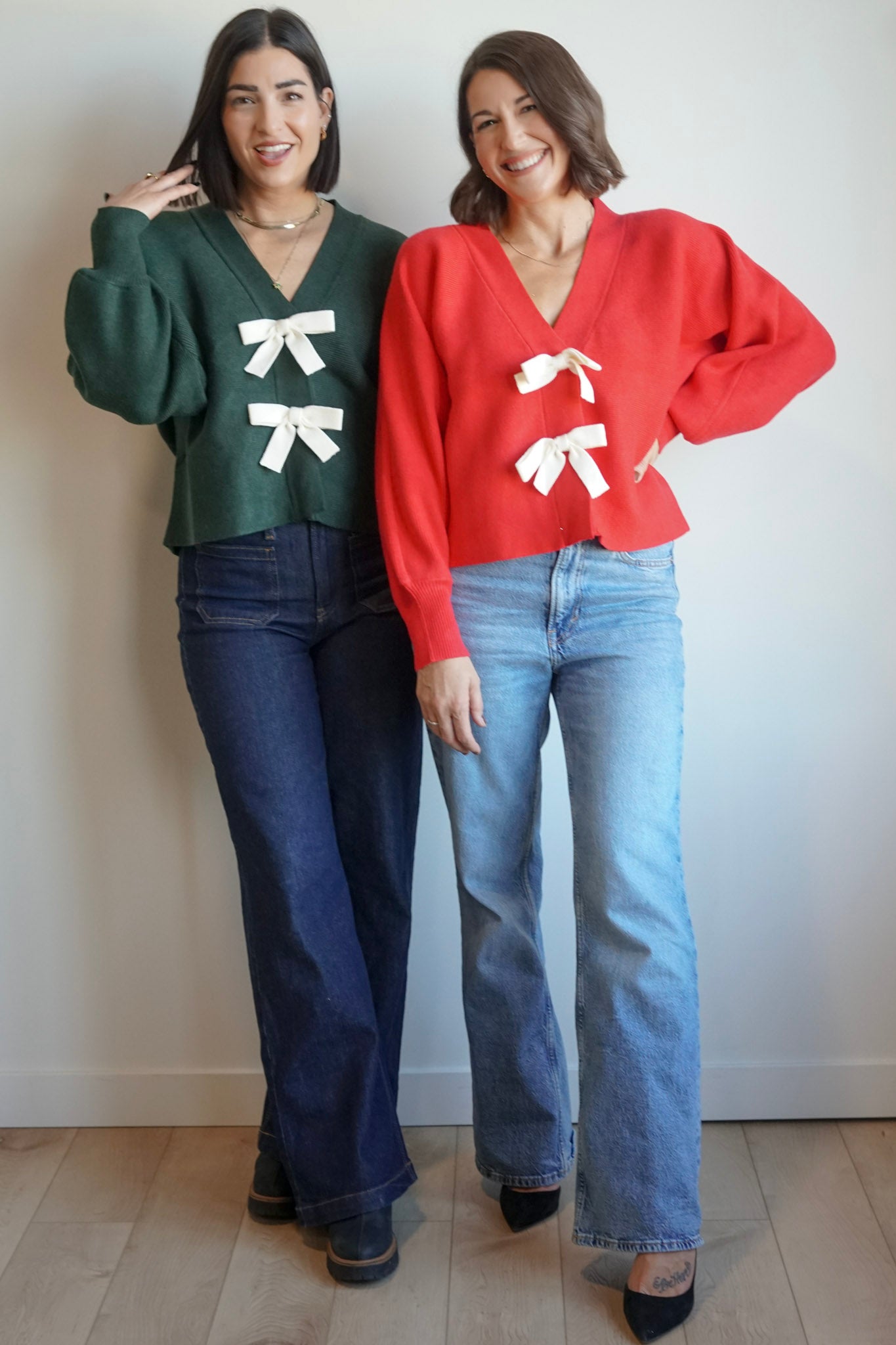 Bows Cardi-Evergreen-Shop Teach