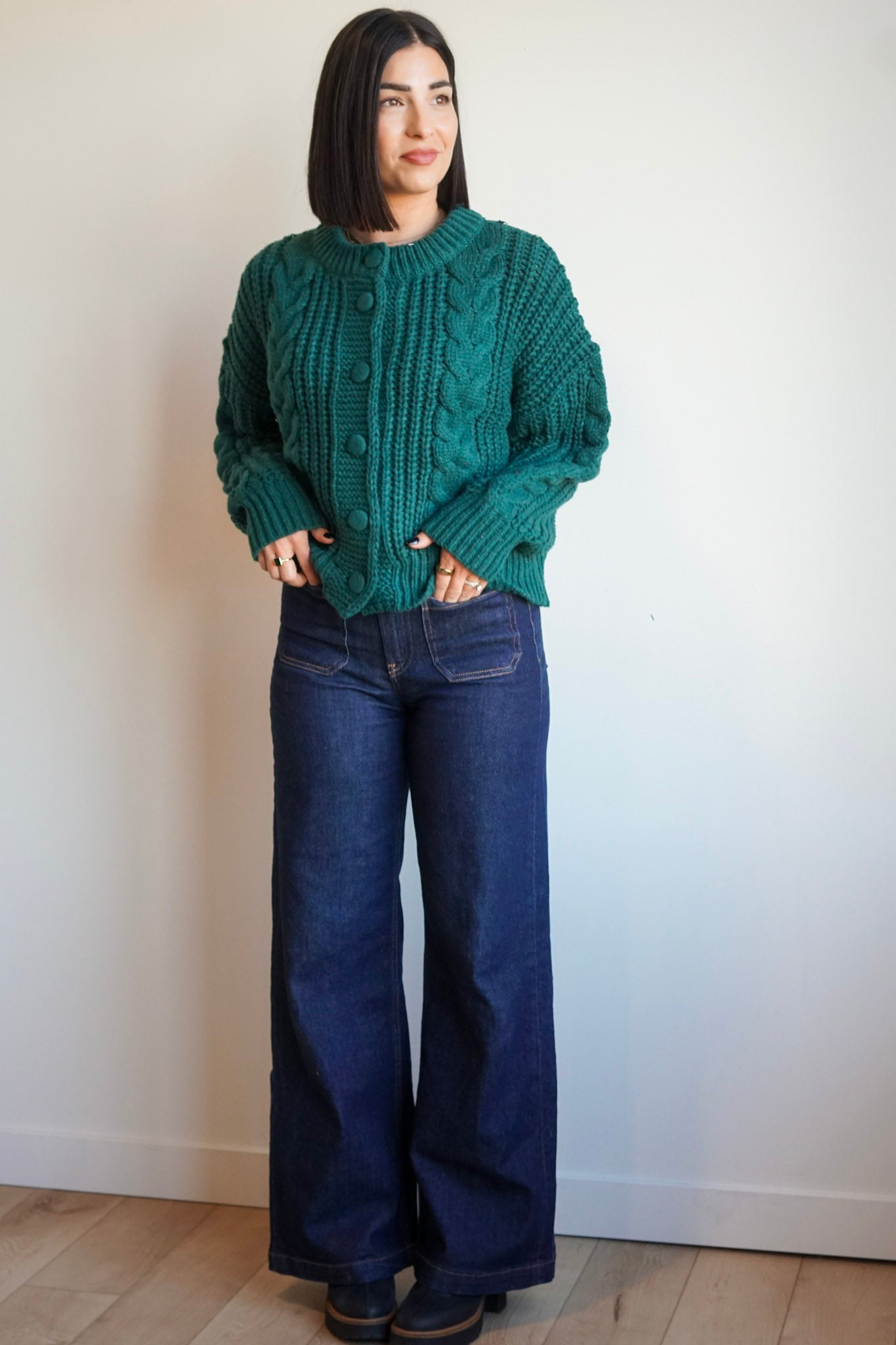 Candy Cane Cardi-Pine-Shop Teach