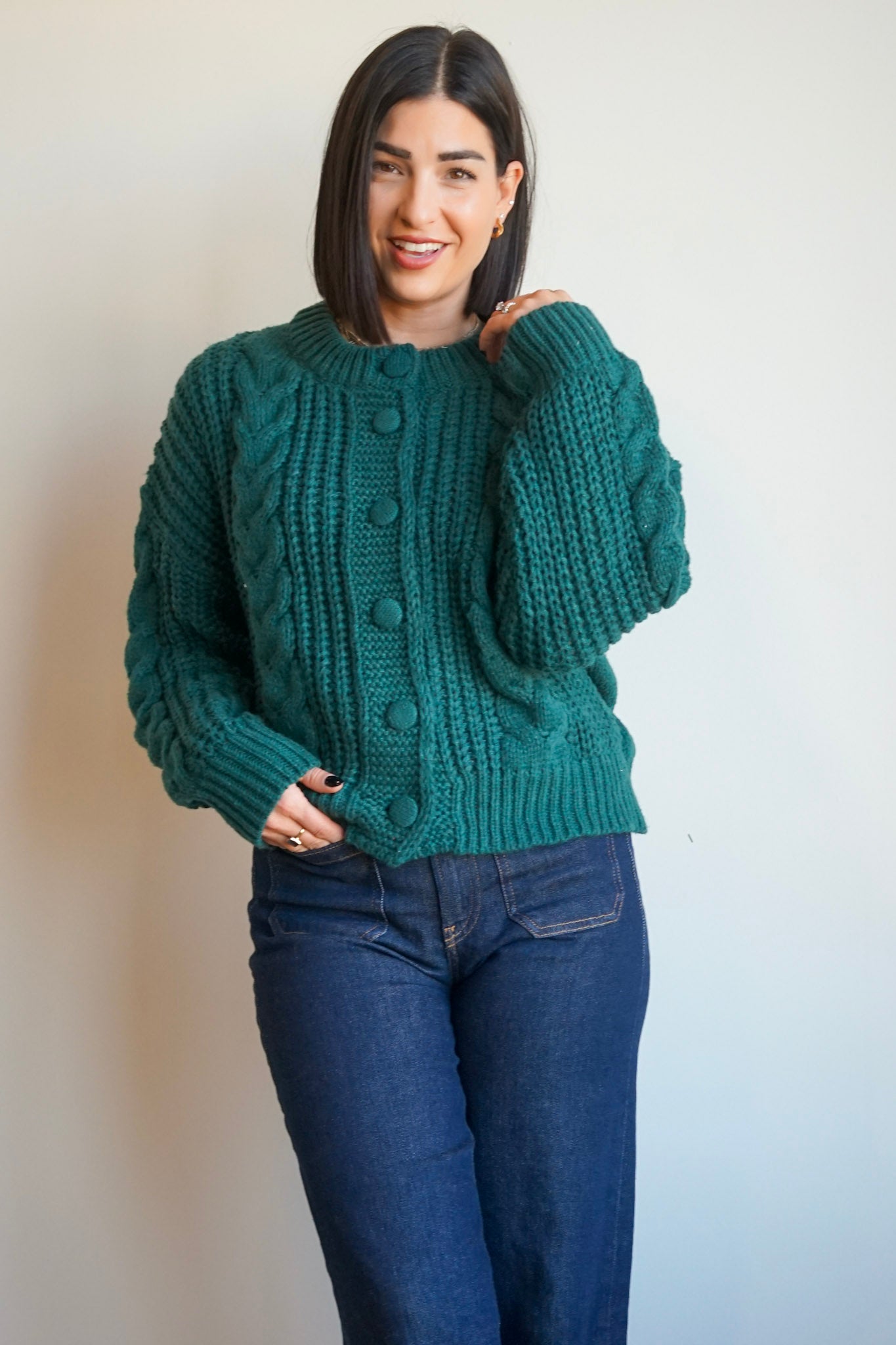 Candy Cane Cardi-Pine-Shop Teach