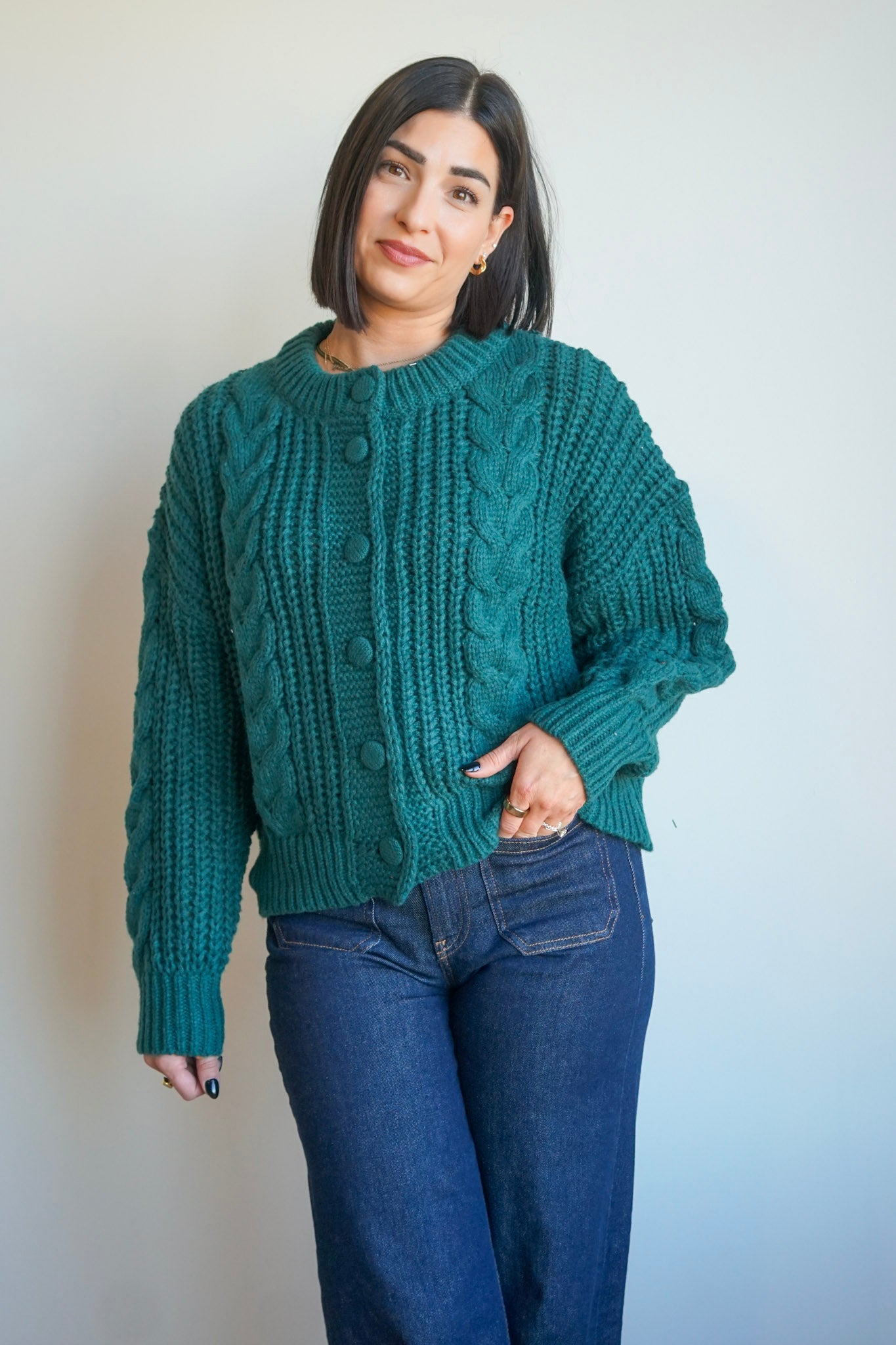 Candy Cane Cardi-Pine-Shop Teach