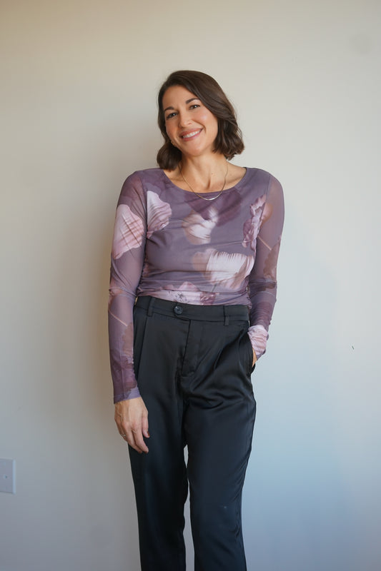 Mia Sheer Long Sleeve-Black Tape