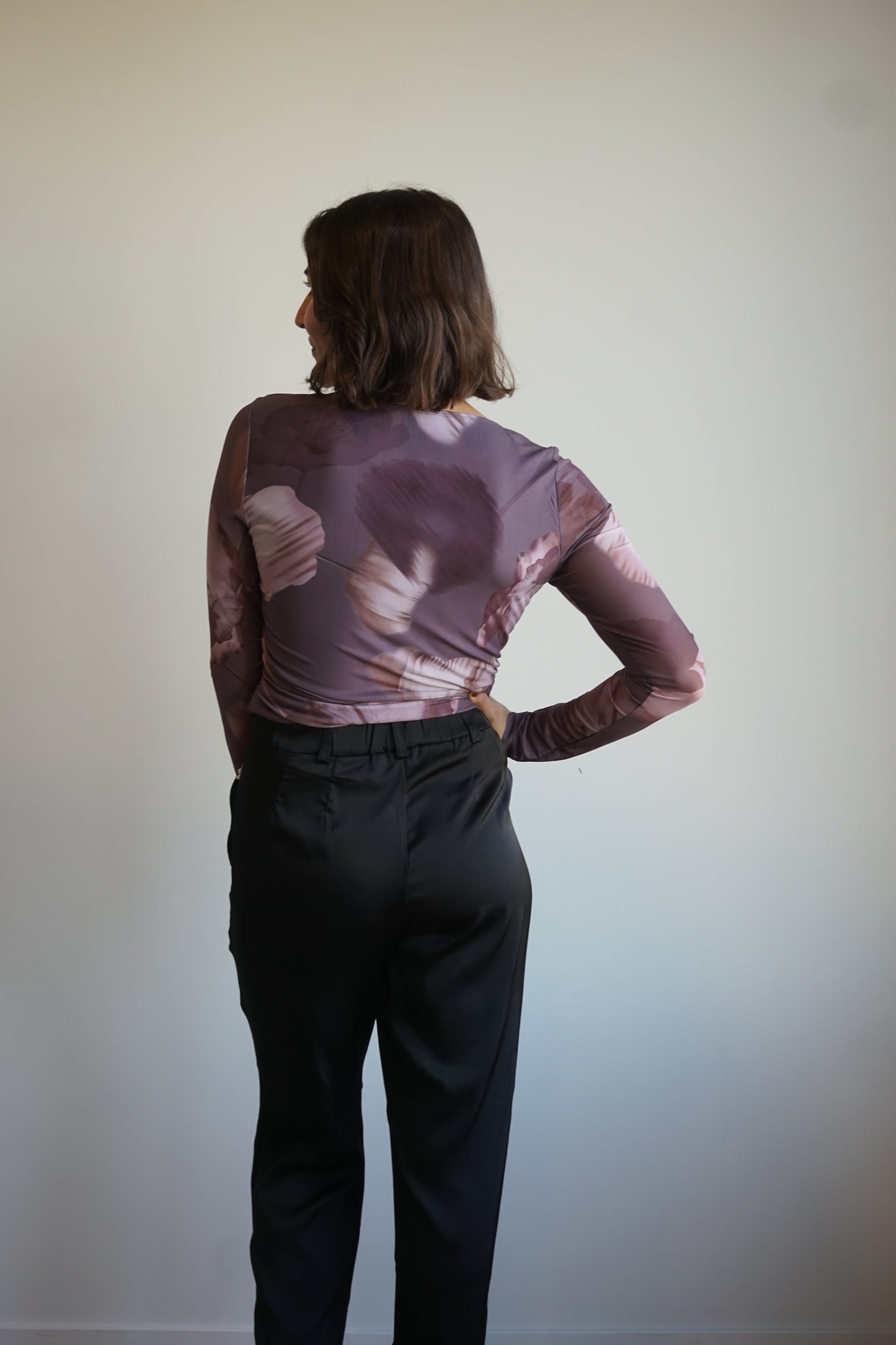 Mia Sheer Long Sleeve-Black Tape