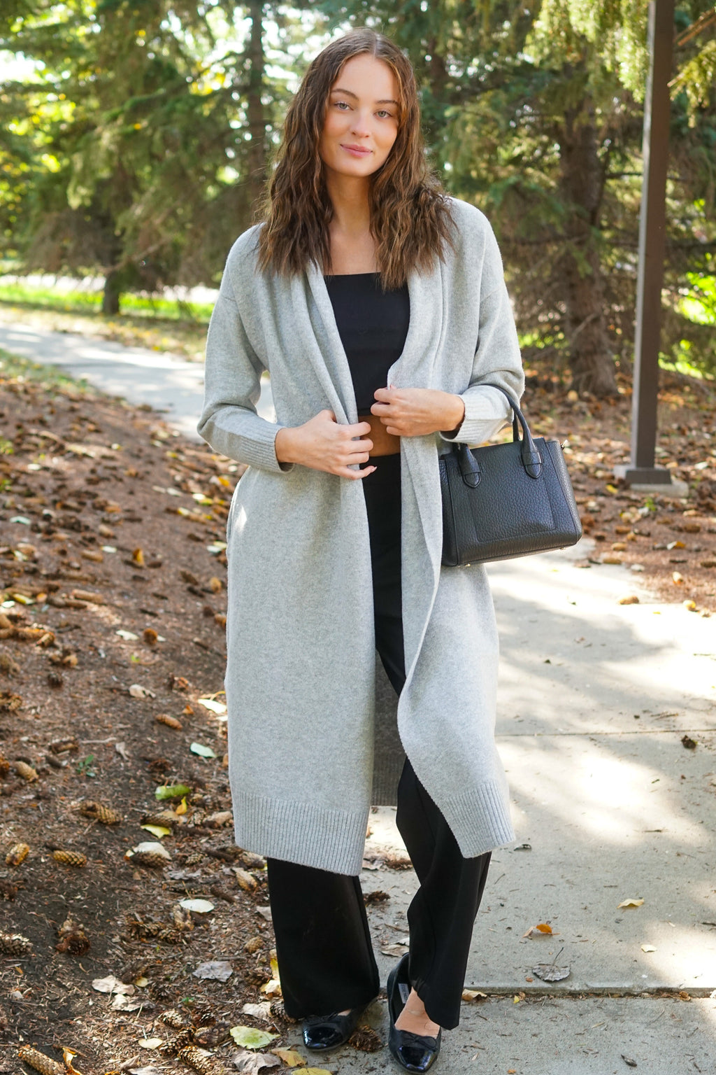 Kary Knit Duster- Black Tape