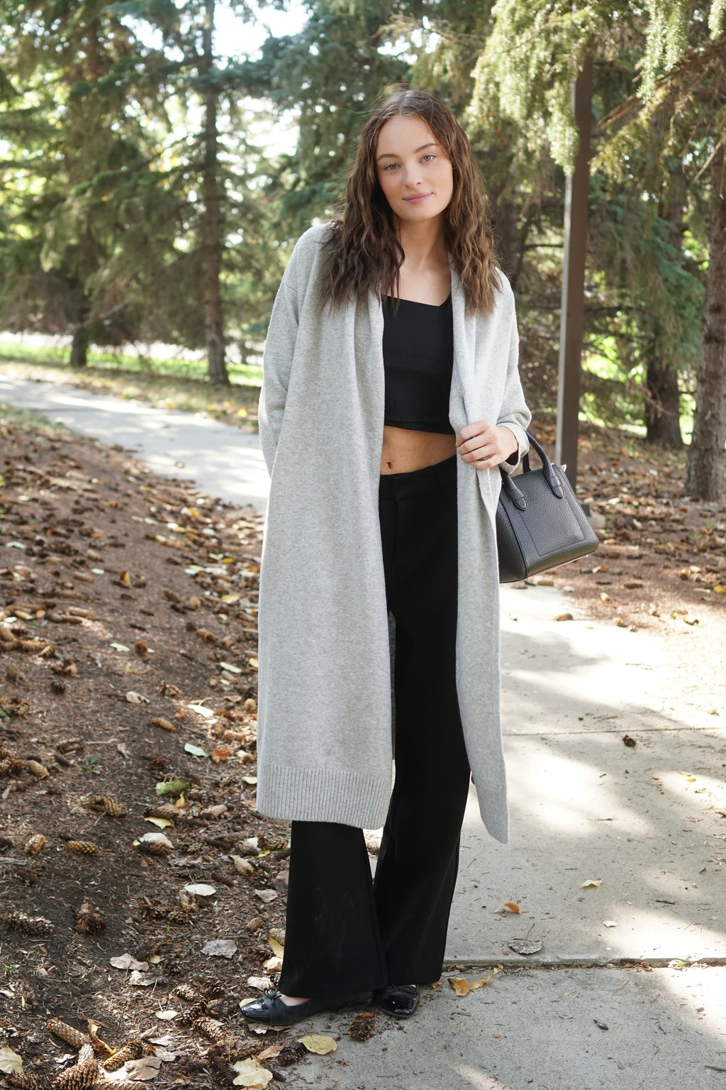 Kary Knit Duster- Black Tape