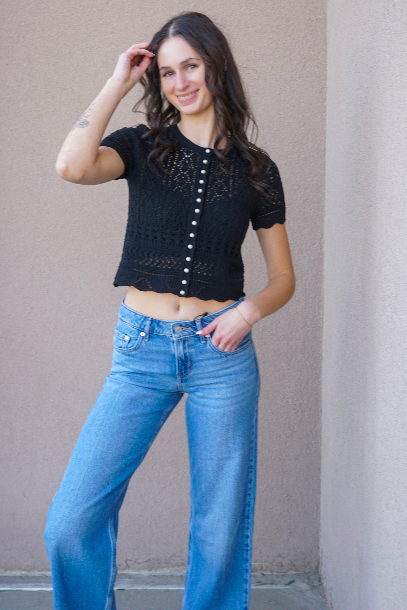 Elke Pearl Cardigan-BLK- Only - Uforia Muse 