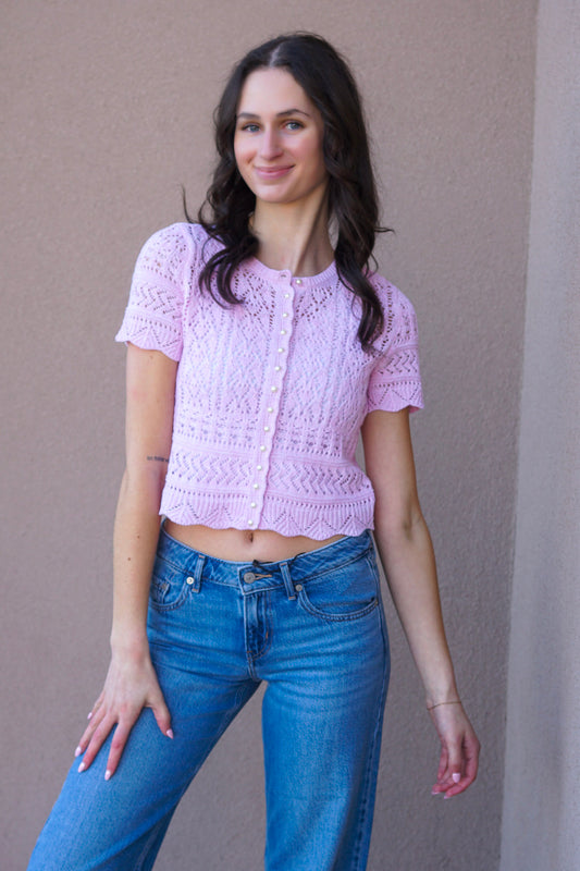 Elke Pearl Cardigan-Petal- Only - Uforia Muse 