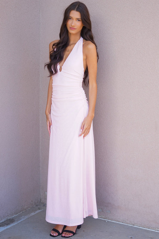 Amelia Midi Dress- Mink Pink - Uforia Muse 