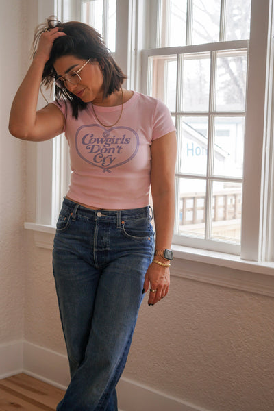 Cowgirls Dont Cry Mini Tee- Shop Teach - Uforia Muse 