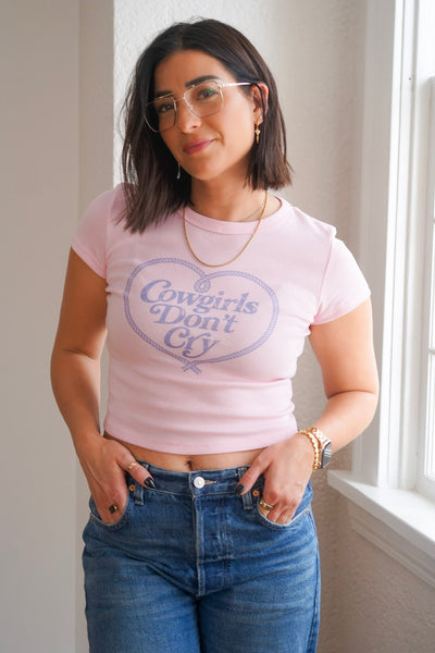 Cowgirls Dont Cry Mini Tee- Shop Teach - Uforia Muse 