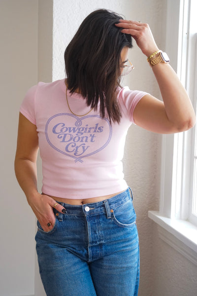 Cowgirls Dont Cry Mini Tee- Shop Teach - Uforia Muse 