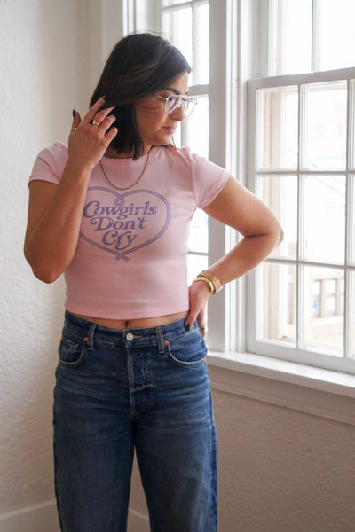 Cowgirls Dont Cry Mini Tee- Shop Teach - Uforia Muse 