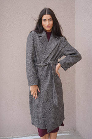 Herringbone Coat Black Tape