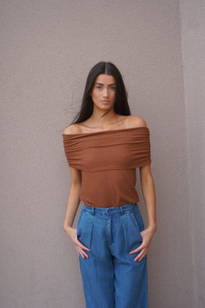 Off The Shoulder Knit Top - Uforia Muse 