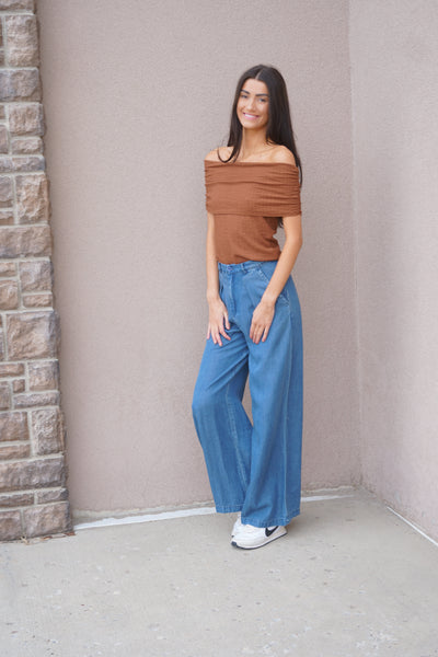Off The Shoulder Knit Top - Uforia Muse 