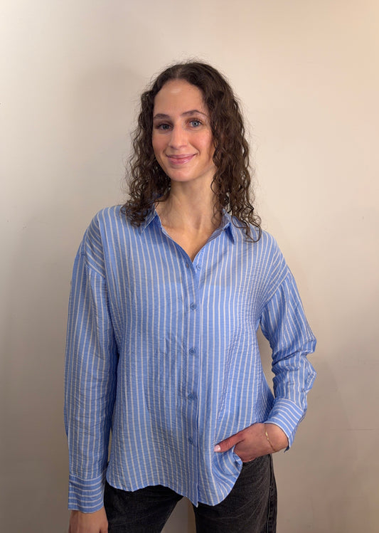 Kaja Striped Shirt-Blue-Vero Moda - Uforia Muse 