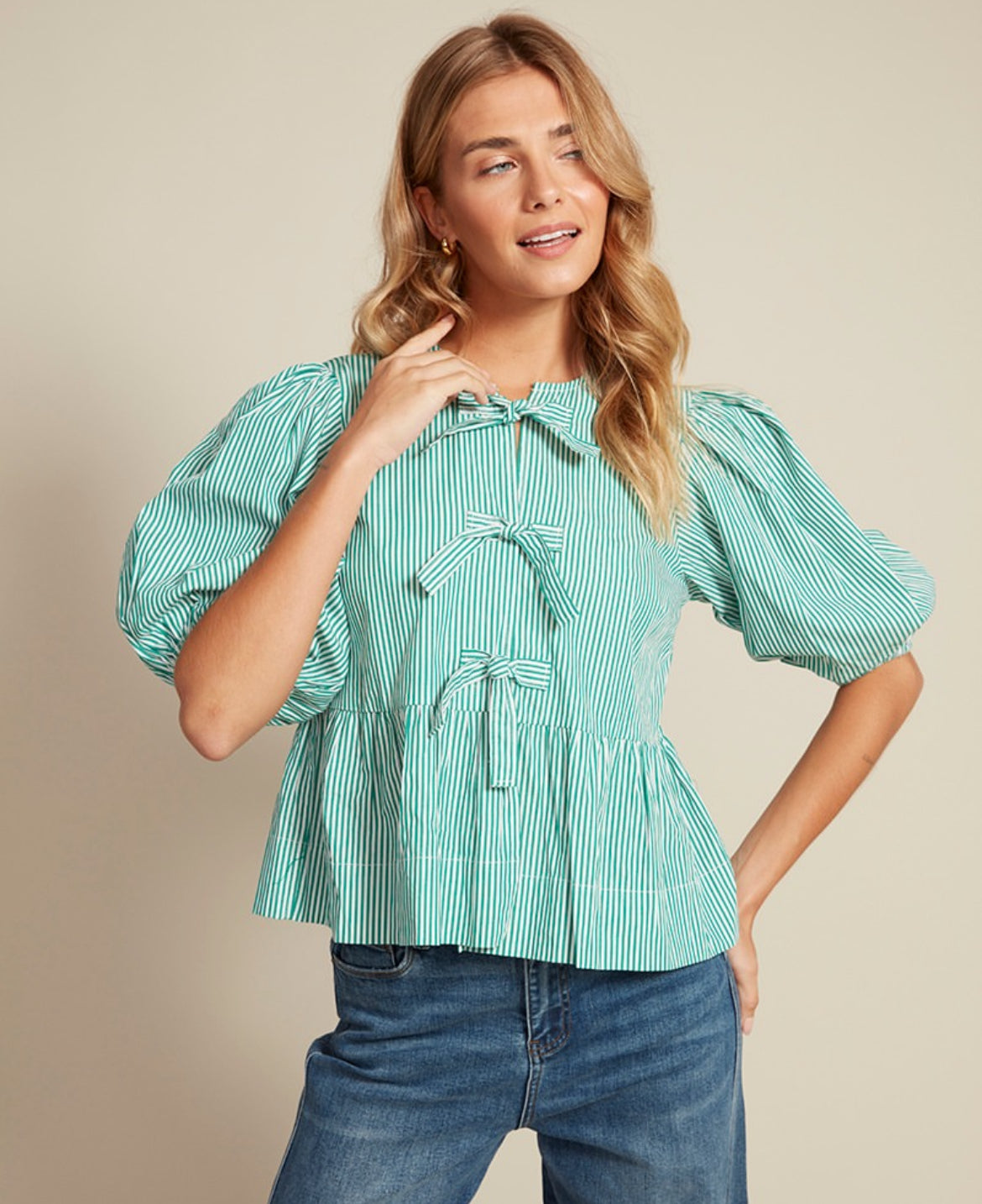 Green Tally Blouse- Rd style