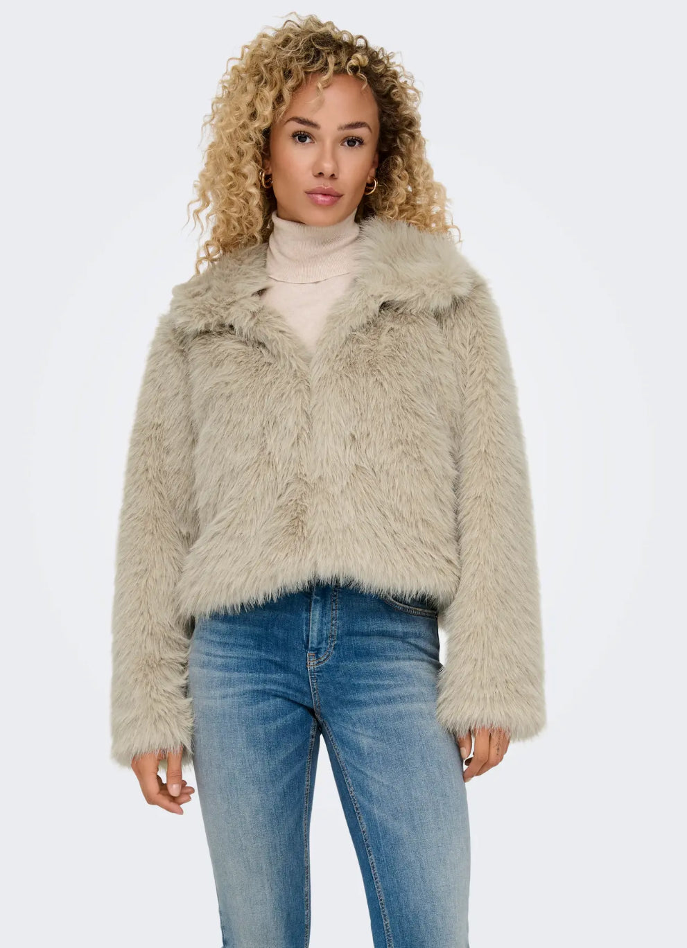 Manny Faux Fur- Stone-Only