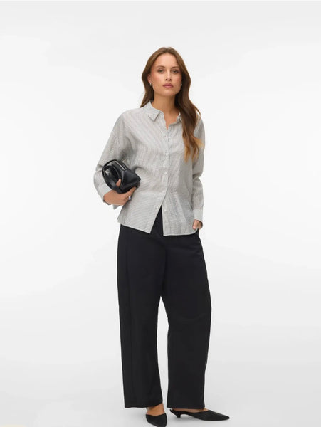 Kaja Striped Shirt-Black-Vero Moda - Uforia Muse 