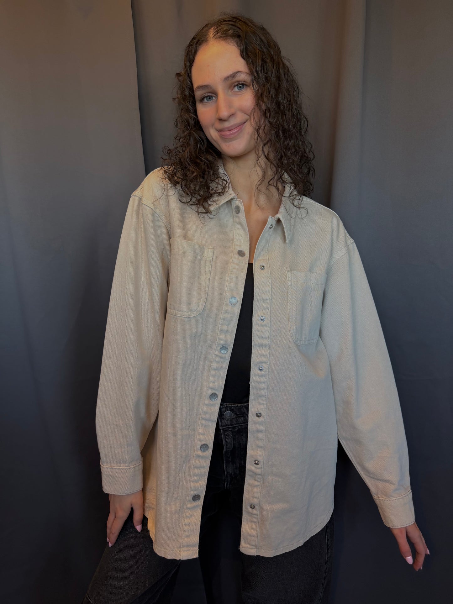 Alva Denim Shacket-Stone-Noisy May - Uforia Muse 