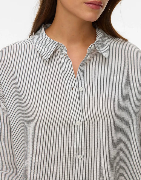 Kaja Striped Shirt-Black-Vero Moda - Uforia Muse 