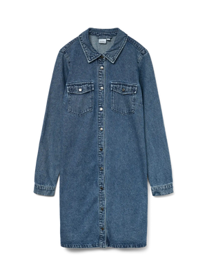 Jennie LS Denim Dress-Vero Moda