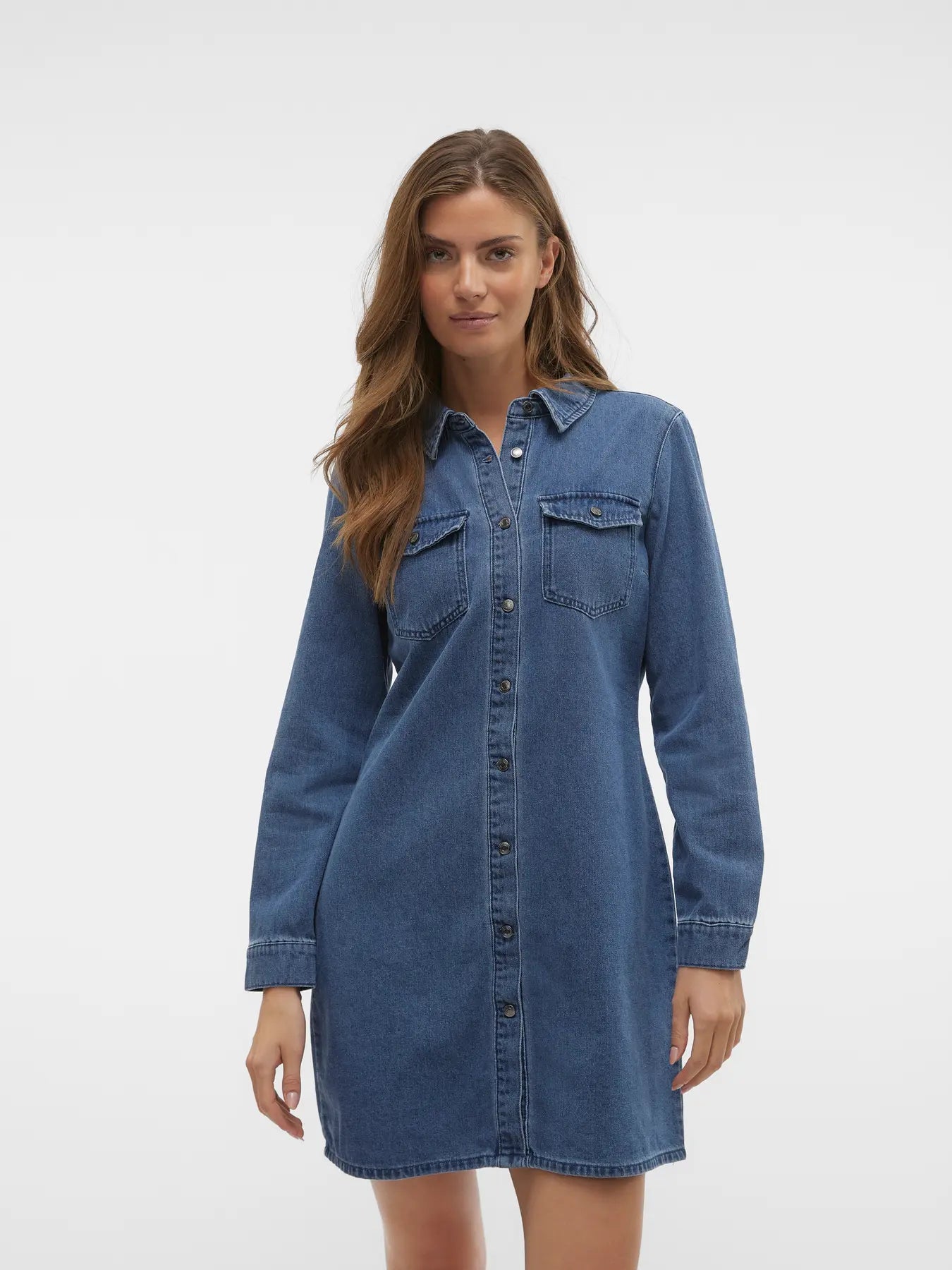 Jennie LS Denim Dress-Vero Moda