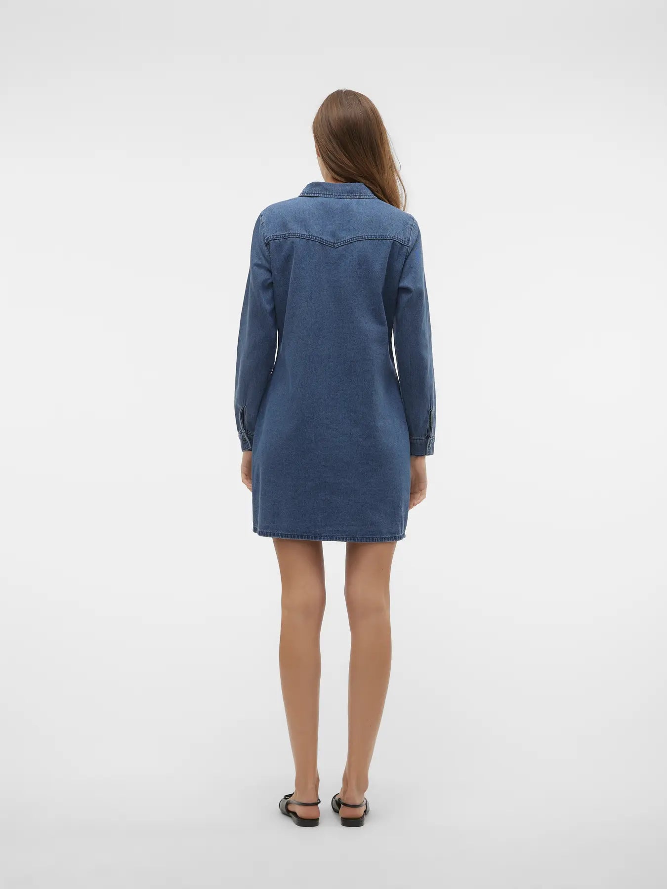Jennie LS Denim Dress-Vero Moda