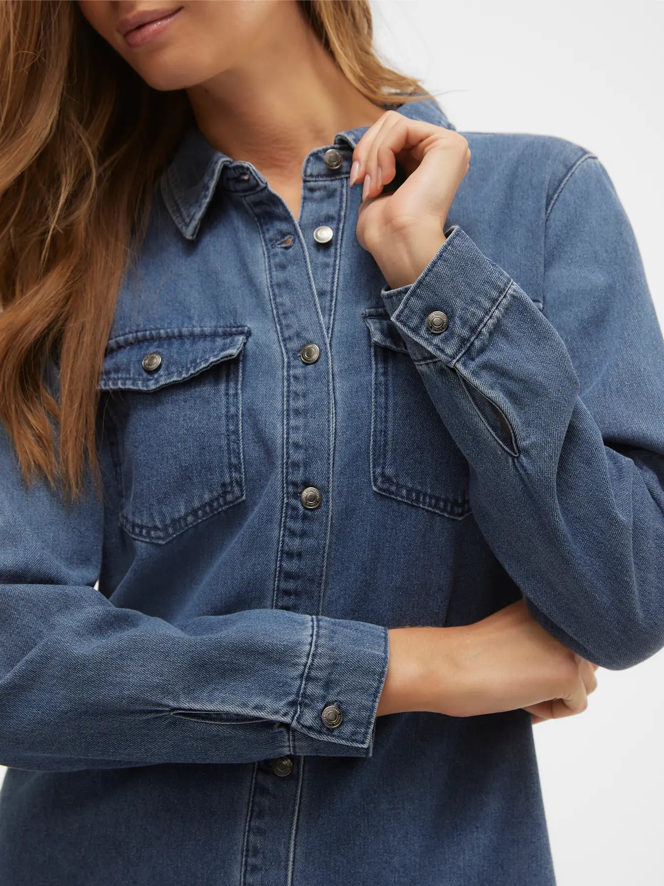 Jennie LS Denim Dress-Vero Moda