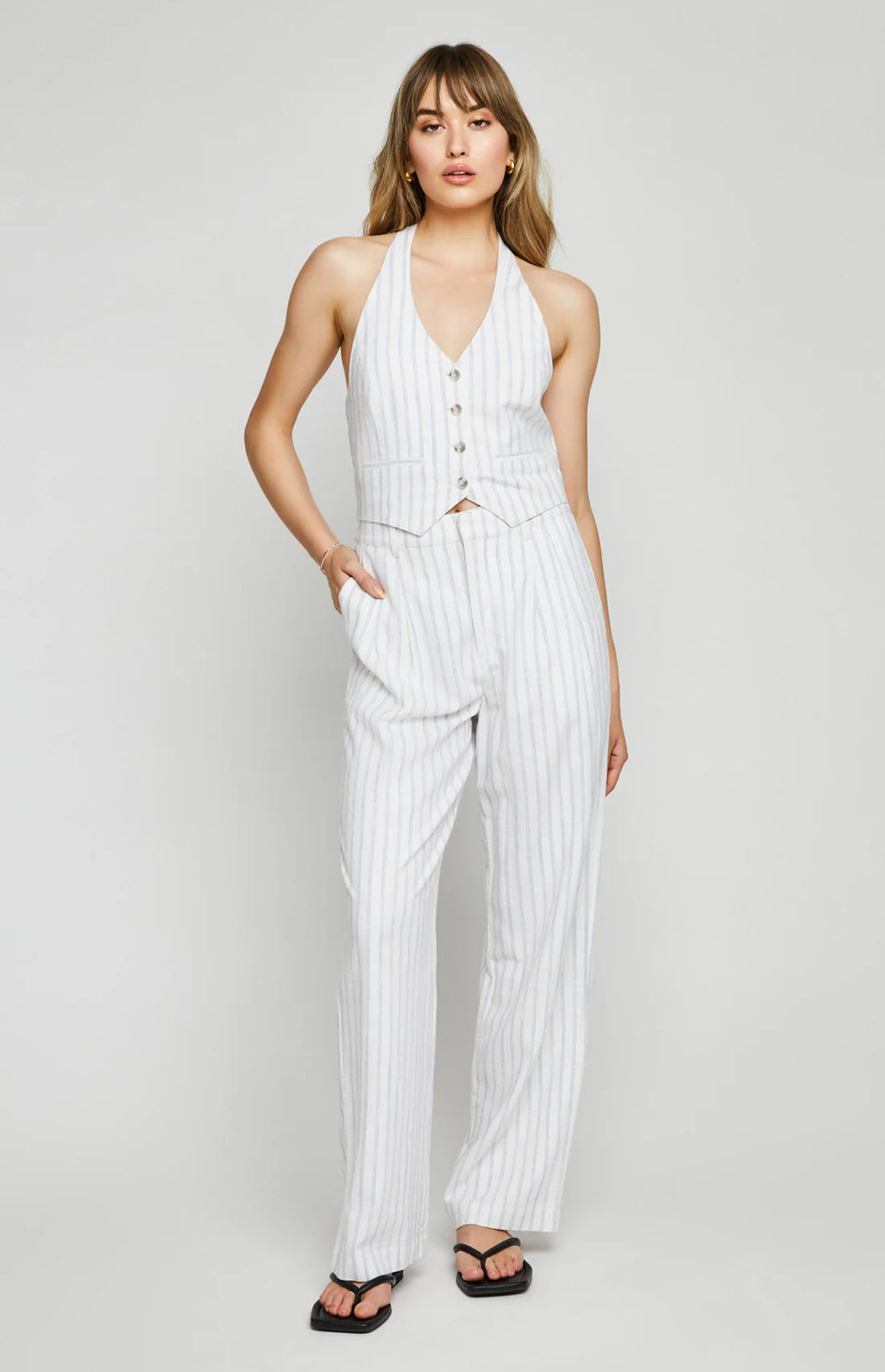 Elliot Trouser Stripe- Gentle Fawn