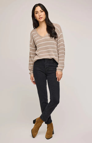 Tucker Stripe Knit- Gentle Fawn