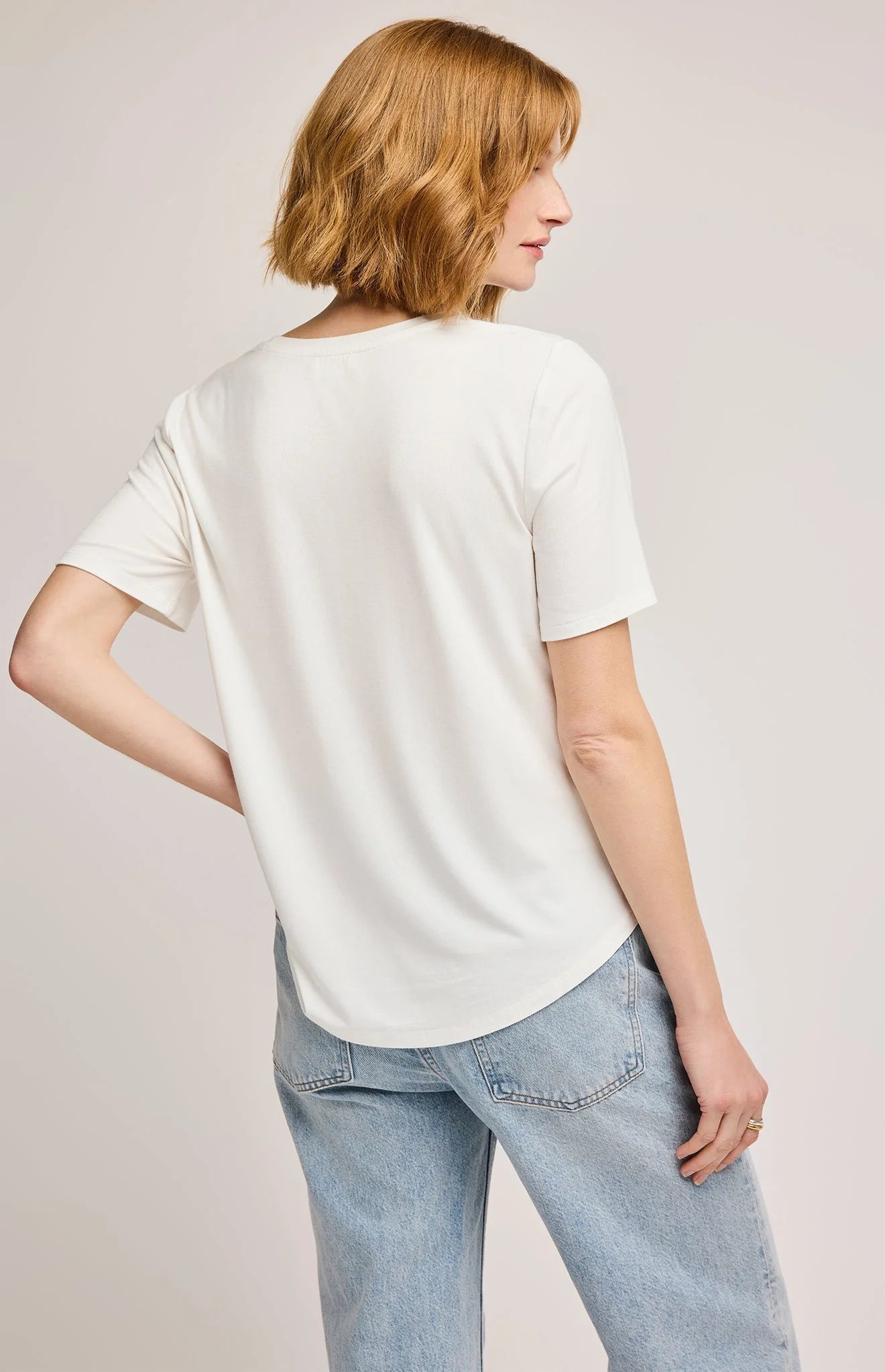 Brielle Tee- White-Gentle Fawn