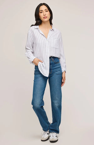 Dominique Stripe Shirt- Gentle Fawn